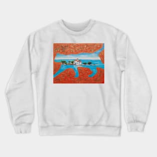 Greek island and cat Crewneck Sweatshirt